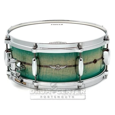 Tama Star Maple Snare Drum 14x5.5 Emerald Sea Curly Maple Burst w/Outside Inlays - Image 1 of 4