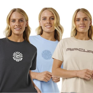 Rip Curl Womens Icons Of Surf Relaxed Fit Short Sleeve T-Shirt Top Tee - Picture 1 of 15