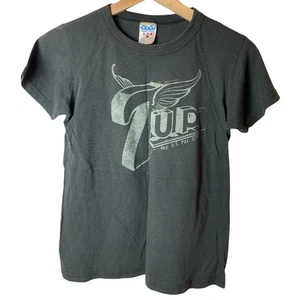 Vintage Junk Food Delia Black 7 UP Short Sleeve T-Shirt Girls Size XL - Picture 1 of 5