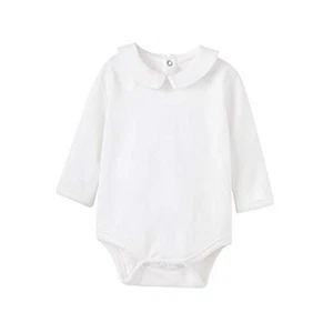 Baby Boys Girls Bodysuit Super Soft Cotton Romper 0-24 0-3 Months Solid White - Picture 1 of 6