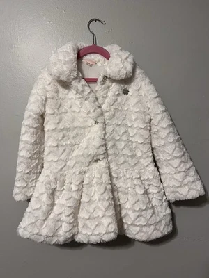 Abrigo de piel sintética Juicy Couture para niñas talla 6 marfil/blanco ropa exterior de invierno Foto 1 de 4