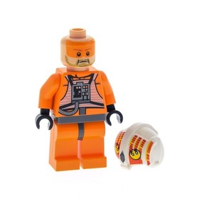 1X Lego Minifigure Star Wars Jek Porkins X-Wing Pilot Orange Helmet 9493 SW0372