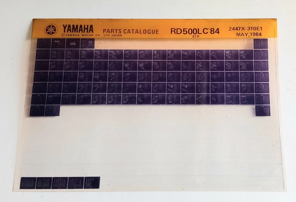 Yamaha RD 500 LC 47X 84 Spare Parts List Microfiche (May 84) - Image 1 of 1