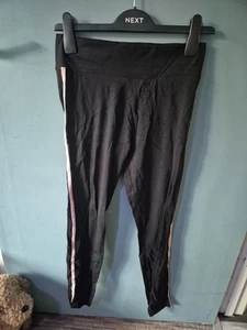 New Look Size 10 Black Pink Stripe Leggings (625/197/v) - Picture 1 of 1