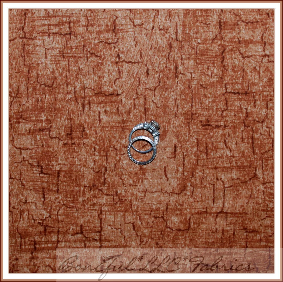 BonEful Fabric FQ Cotton Quilt Brown Tan Rock Wall Scenic Mountain Blender Print - Image 1 of 4