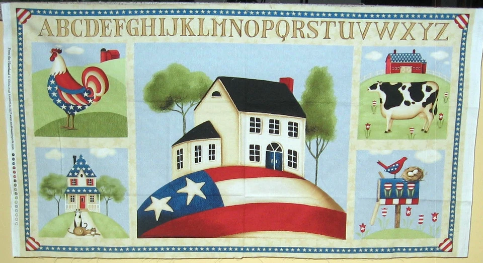 1件漂亮“From the Heartland”棉绗缝/壁挂织物面板 — 第 1/1 张图片