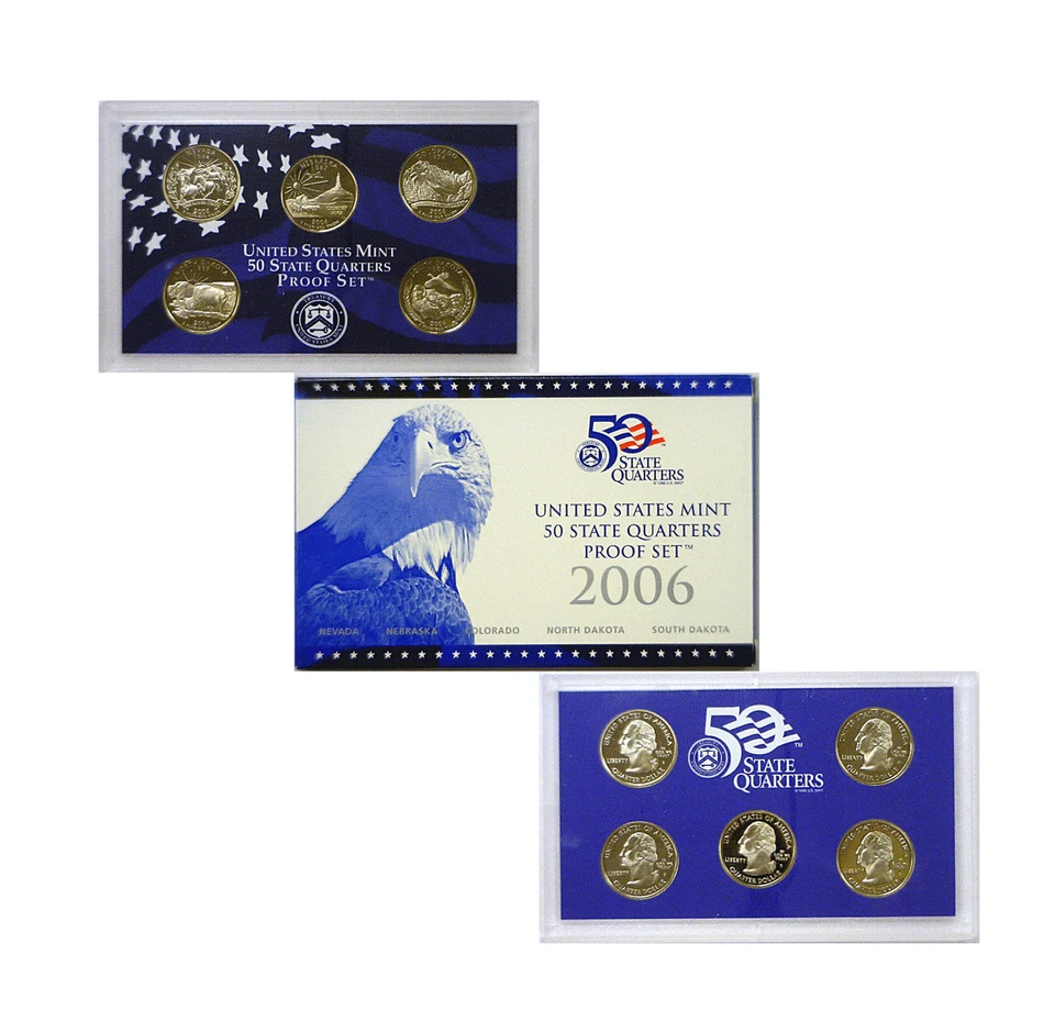 2006 S Proof State Quarter Set GEM DCAM w/ Box & COA 5 Coins Clad - Image 1 of 1