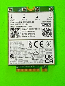 0PH6K2 Dell Latitude 5420 5424 7424 T77W968.00 DW5821e Snapdragon X20 LTE - Picture 1 of 2