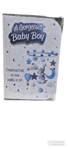 Birth Of Baby Boy Greeting Card 19cm X 14 CM Gorgeous Baby Boy Card  - Picture 1 of 2