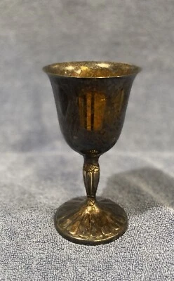 Б/у винтажная наклейка International Silver Co на чашку вина дикая роза США - Изображение 1 из 4