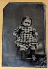 ***VINTAGE LITTLE GIRL ON CHILD'S CHAIR TINTYPE PHOTOGRAPH**