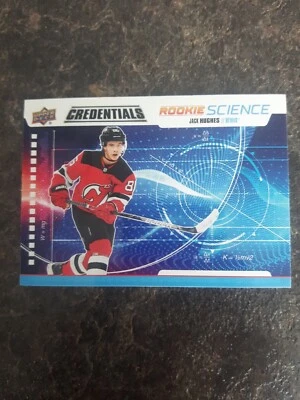 2019-20 Upper Deck Credentials Rookie Science Jack Hughes Card# RS-01 - Image 1 of 2