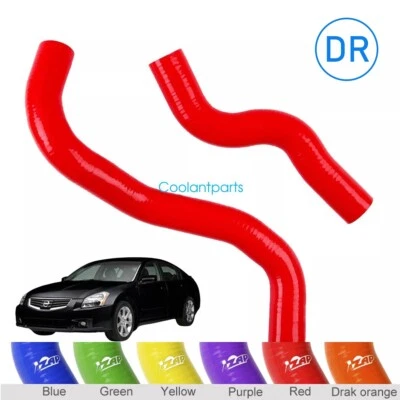 For 2004-2008 Nissan Maxima 3.5L V6 VQ35DE Silicone Radiator Hose Kits RED - Image 1 of 4