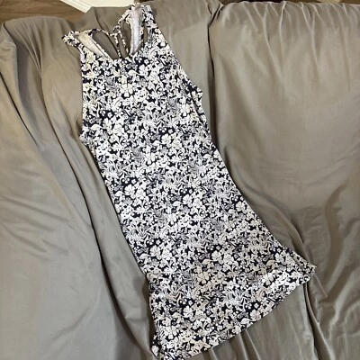 Tommy Bahama Mujer S Riviera Azulejos Spa Vestido Cubrir Yegua Azul Marino Crucero Resort Foto 1 de 4