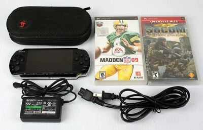 Sistema Sony PSP 3001 com estojo carregador de energia AC jogos Madden Socom FUNCIONA *LEIA* - Imagem 1 de 4