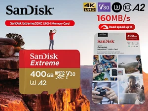 Carte mémoire SANDISK Extreme Micro SD 400 GO édition spéciale NEUF - Zdjęcie 1 z 3