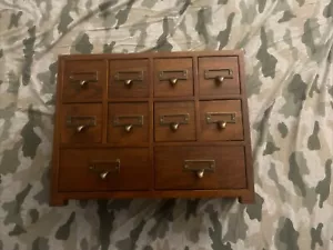 Traditional Wood Chinese Medicine Cabinet Vintage Storage Apothecary Drawer - Picture 1 of 2