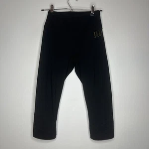Elle Sport Cropped leggings Size XS 8 Black Gold Yoga Gym Workout Stretch - Picture 1 of 13