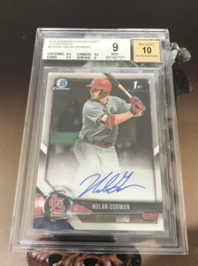 NOLAN GORMAN 2018 Bowman Chrome Draft Autograph RC SP BGS 9 Auto 10 Cardinals - Bild 1 von 3