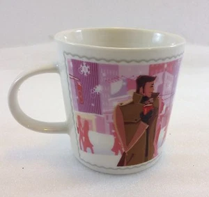 Nescafe Nestle Winter Love Coffee Tea Mug Ltd Edition 2006 8 oz Pink Background - Picture 1 of 5