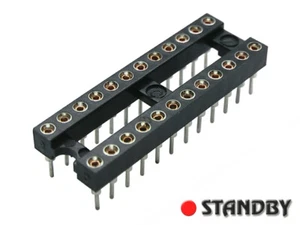 4pcs DIL IC Socket 24 pin Screw Machine Round hole pin 8004-24T3 OUPIIN 0,1"x0,3 - Bild 1 von 1