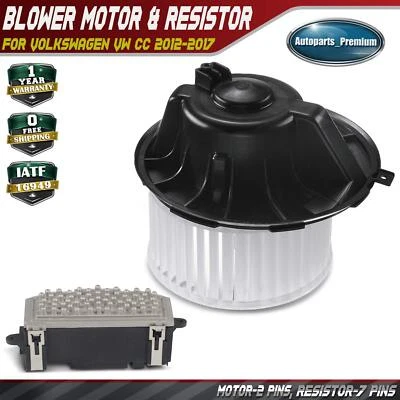2x Kit de motor y resistencia soplador de climatización para Volkswagen CC 2013 2014 2015 2016 2017 Foto 1 de 4