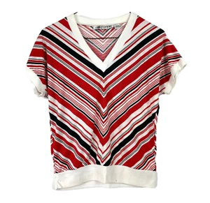 Vintage 80s Eyefuls Chevron Vee Stripe Short Sleeve Tee Shirt Medium - Bild 1 von 10