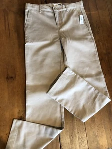 Old Navy Kids Khaki School Uniform Adjustable Waist Chino Pants Sz 14R Straight - Picture 1 of 7