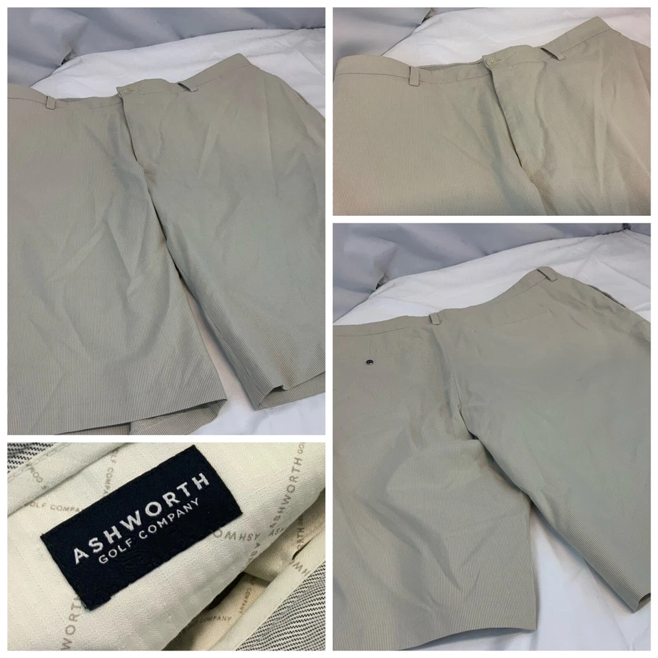 Pantalones Cortos de Golf Ashworth Talla 38 Beige Algodón Pima Poli Frontal Perú Como Nuevos YGI G1-24 Foto 1 de 4