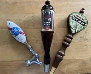 Beer Tap Handles, Lot Of 3: Pabst Blue Ribbon, Pabst Special Dark Beer, Heineken - Picture 1 of 4