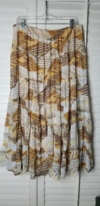 NWT ANTTHONY ORIGINAL Maxi Skirt L Multi-color Geometric Elastic Waist Tiered - Picture 1 of 12