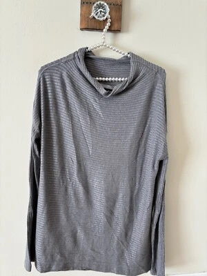 NWT Lucky Brand Womens Size S Gray Ribbed Mock Neck Pullover Long Sleeve - Image 1 of 4