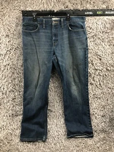 Route 66 Slim Straight Jeans Size 38x30 Mens Mid Rise Medium Wash Blue FLAW - Picture 1 of 12