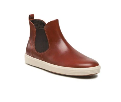 ECCO SOFT 7 WOMENS CHELSEA BOOTS LEATHER COGNAC BROWN SIZE 39 EU (8 - 8.5 US) - Image 1 of 4