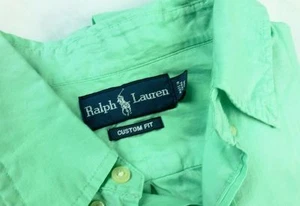 $98 New Ralph Lauren CUSTOM FIT Cotton Shirt XL Green Palmolive XL mint light ab - Picture 1 of 6