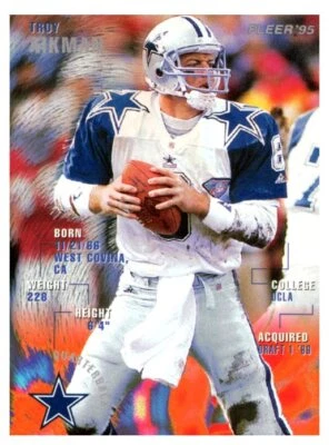 1995 Fleer #9 Troy Aikman Near mint or better - Image 1 of 2
