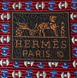 HERMES TIE 659304 T red "H" Pattern woven 100% Silk Tie NIB with tags - Picture 1 of 7