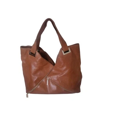 Kooba Purse Womens Large Zipper Asymmetrical Biker Goth Hobo Brown Shoulder Bag - Image 1 of 4