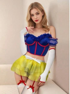 9-teiliges Damen Sexy Dessous Set, Porno Prinzessin Cosplay Kostüm Nachtkleid - Bild 1 von 12