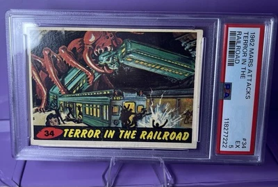 1962 MARS ATTACKS #29 PSA 5 TERROR IN THE RAILROAD BUBBLES INC MARS ATTACKS! - Image 1 of 2