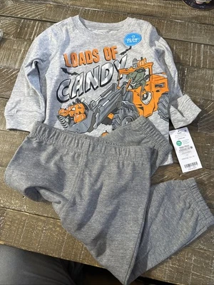Boys CARTER'S Halloween Dinosaur LOADS of CANDY T-Shirt  And Pants 2T - Imagem 1 de 4