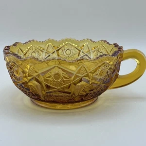Vintage L E Smith Amberina Heritage Quintec Pattern Nappy Candy Dish - Picture 1 of 6