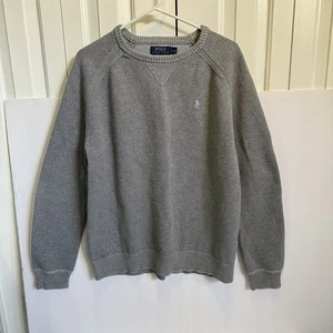 Vintage Polo by Ralph Lauren Herrenpullover Rundhalsausschnitt grau 100 % Baumwolle Large - Bild 1 von 8