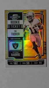 2023 Contenders Optic Tre Tucker RC /50 Gold Prizm Rookie Ticket #95 Raiders - Bild 1 von 4