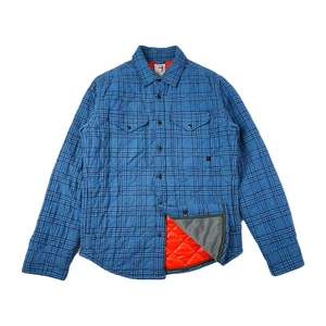 Relwen Giacca Camicia Trapuntata Flanella Uomo Piccola Blu Plaid Huckberry Shacket 🔥 - Foto 1 di 15