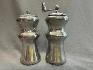 Vintage Shuler Pewter Set of Pepper Grinder & Salt Shaker - Picture 1 of 11