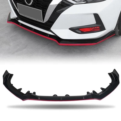 Custom For 2019-2024 Nissan Altima Front Bumper Lip Black Red Line Foto 1 de 4