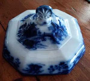 Antigua cubierta para verduras de porcelana "indostán" azul flujo 8 1/2” de Maddox1855 - Imagen 1 de 9