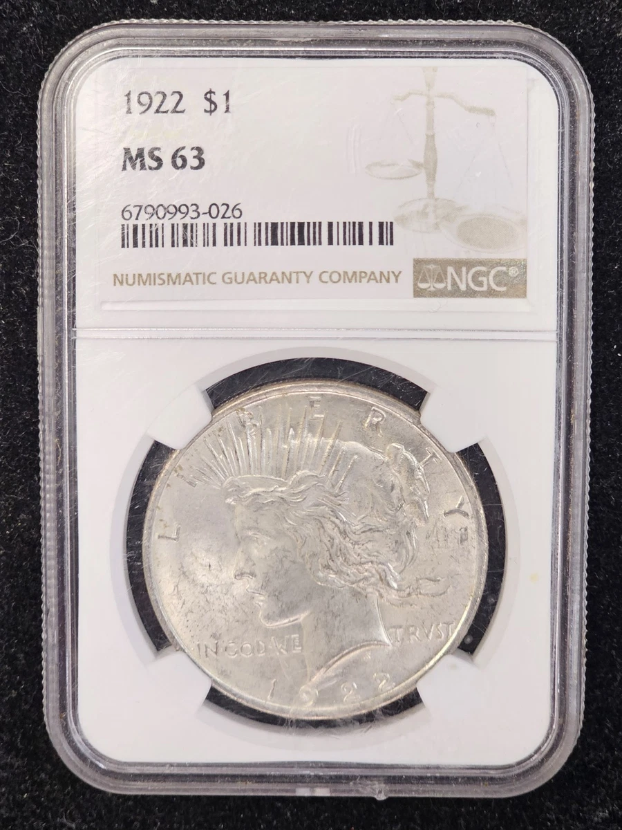 1922 MS 63 Graded Peace Dollars for sale | eBay