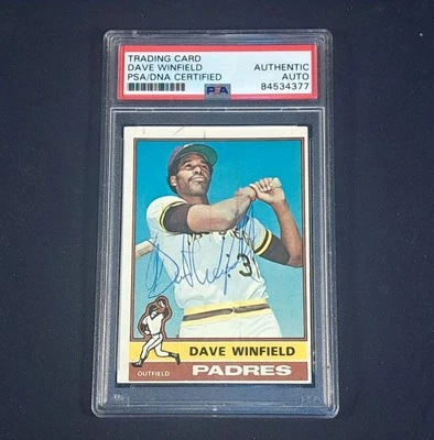 Dave Winfield Signed 1976 Topps Card #160 San Diego Padres HOF Autographed - Image 1 of 3